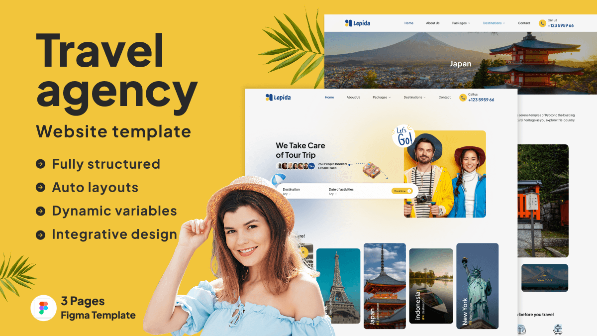 Travel agency website Figma template